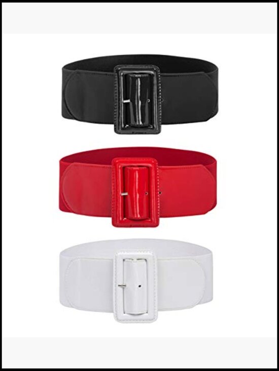 Stretchy 3 Inch Wide Elastic Waist Belt with Chunky Buckle main image 7
